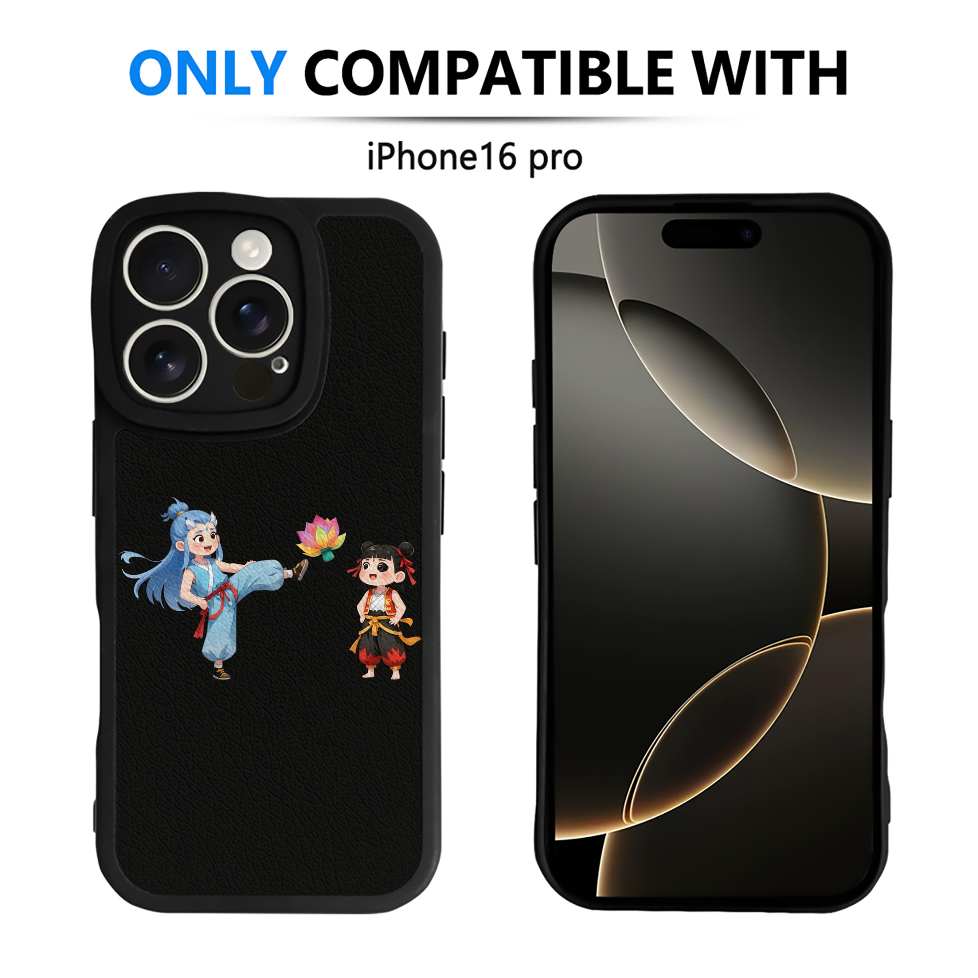 （画像用） Ne Zha 2 ナタ 魔童の大暴れ 【iPhone 16シリーズ対応】シリコンスマホケース（レザー調） 材質：シリコン